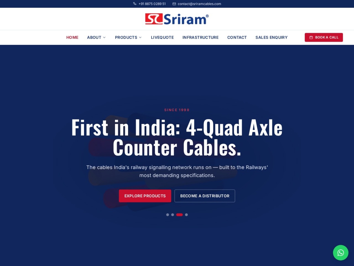 Sriram Cables website preview